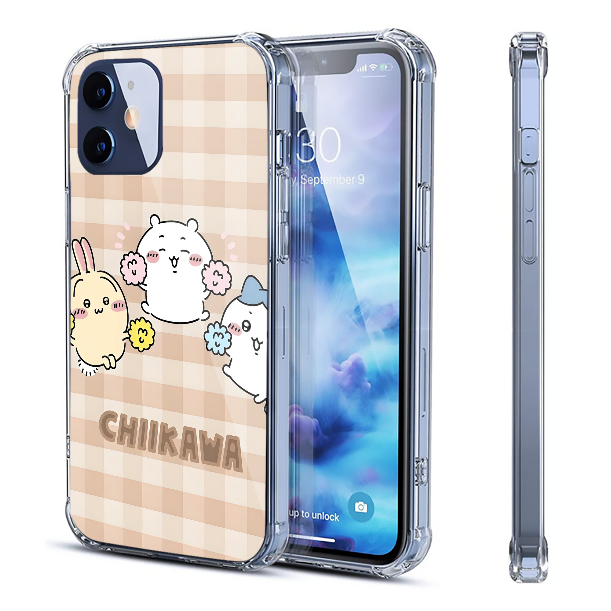 （画像用） ちいかわ Chii-kawa 【iPhone 12シリーズ対応】透明スマホケース（クリアソフトケース）